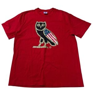 OVO October's Very Own Red Short Sleeve T - Shirt Size Medium